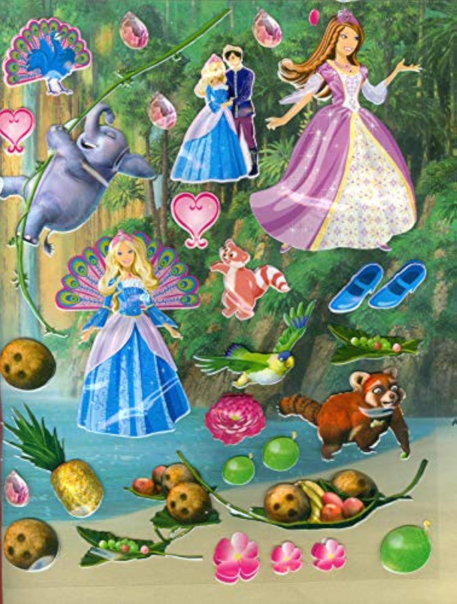 3D Reusable Stickers - Barbie Doll Princess Book for Kids